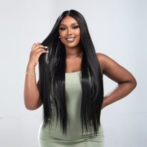 13x4 Frontal 26 inches -30 inches- Royal Straight Wig Black 100% Human Hair (259g-277g)