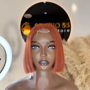 2x6 Bob Wig 12inches-  Orange 100% Human Hair