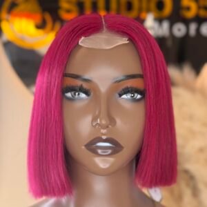 2x6 Bob Wig 12inches-  Burgundy Wine 100% Human Hair