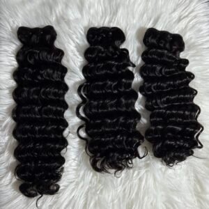 Super Double Drawn Deep wave hair bundles (100 gram) the price is per bundle